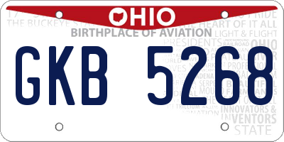 OH license plate GKB5268