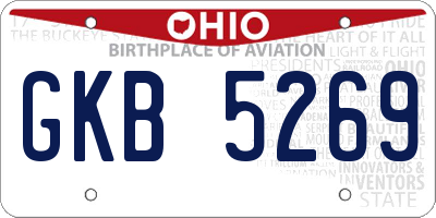 OH license plate GKB5269