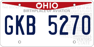 OH license plate GKB5270