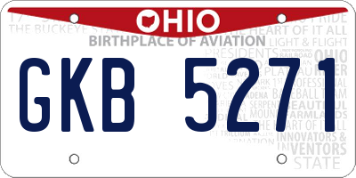 OH license plate GKB5271