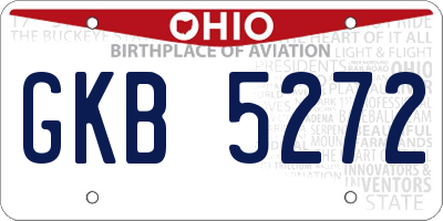 OH license plate GKB5272