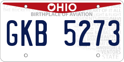 OH license plate GKB5273