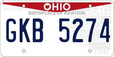 OH license plate GKB5274