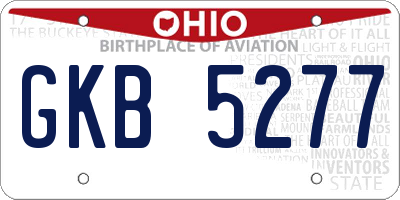 OH license plate GKB5277