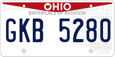 OH license plate GKB5280