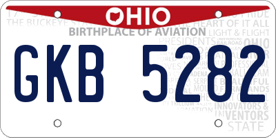 OH license plate GKB5282