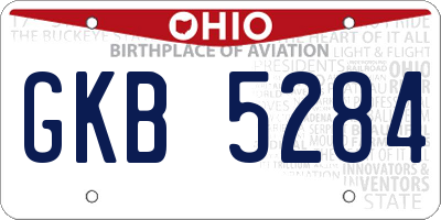 OH license plate GKB5284