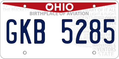 OH license plate GKB5285