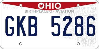 OH license plate GKB5286