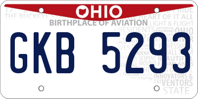 OH license plate GKB5293