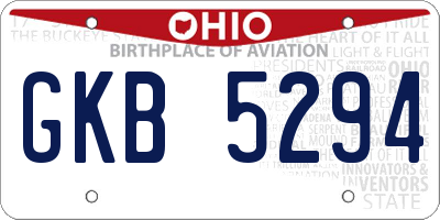 OH license plate GKB5294