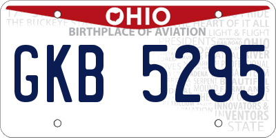 OH license plate GKB5295