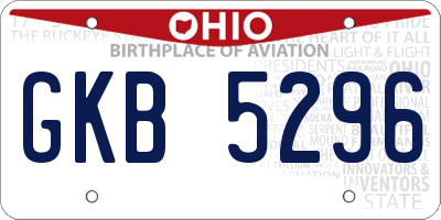 OH license plate GKB5296