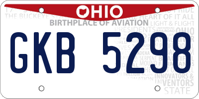 OH license plate GKB5298