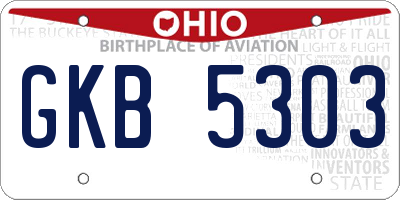 OH license plate GKB5303
