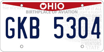 OH license plate GKB5304