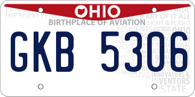 OH license plate GKB5306