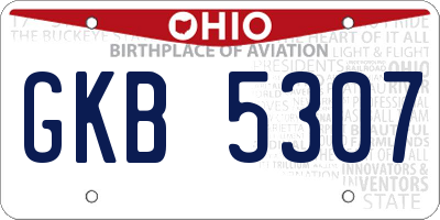 OH license plate GKB5307