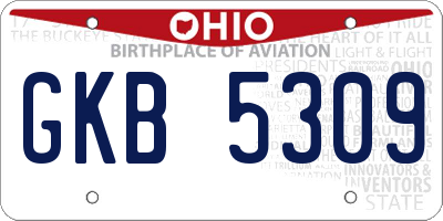 OH license plate GKB5309