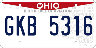 OH license plate GKB5316
