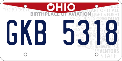 OH license plate GKB5318