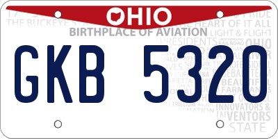 OH license plate GKB5320