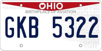 OH license plate GKB5322