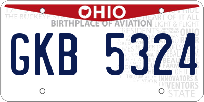 OH license plate GKB5324