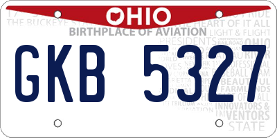 OH license plate GKB5327
