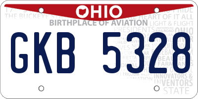 OH license plate GKB5328