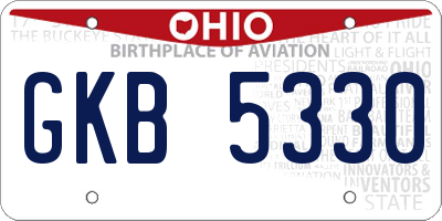 OH license plate GKB5330