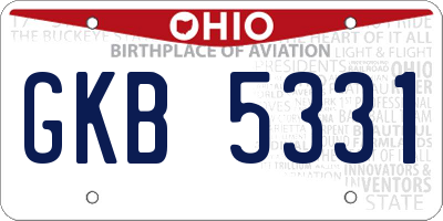 OH license plate GKB5331