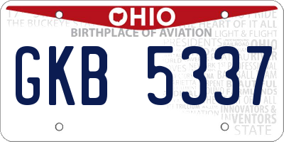 OH license plate GKB5337