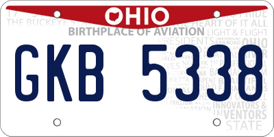 OH license plate GKB5338