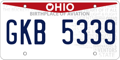 OH license plate GKB5339