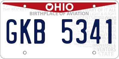 OH license plate GKB5341