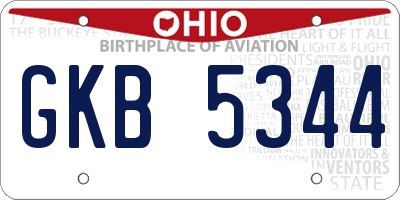OH license plate GKB5344