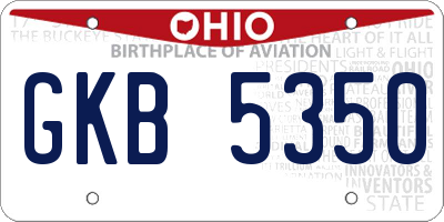 OH license plate GKB5350