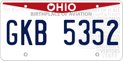 OH license plate GKB5352