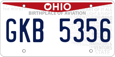 OH license plate GKB5356