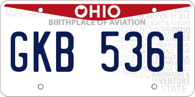 OH license plate GKB5361