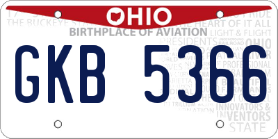 OH license plate GKB5366