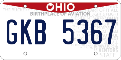 OH license plate GKB5367