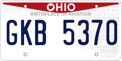 OH license plate GKB5370