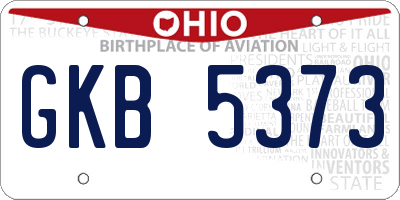 OH license plate GKB5373