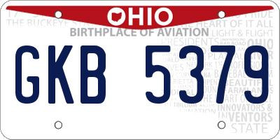 OH license plate GKB5379