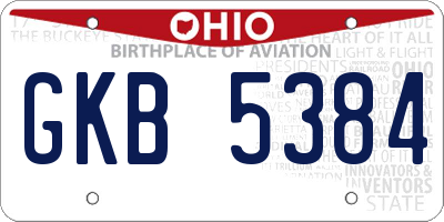 OH license plate GKB5384