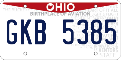 OH license plate GKB5385