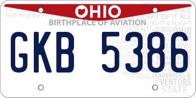 OH license plate GKB5386