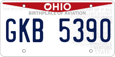 OH license plate GKB5390